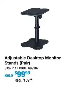 Long & McQuade ADJUSTABLE DESKTOP MONITOR STANDS (PAIR) offer