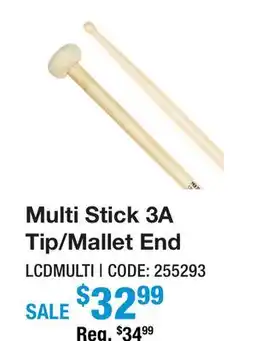 Long & McQuade Multi Stick 3A Tip/Mallet End offer
