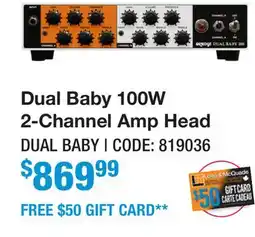 Long & McQuade DUAL BABY 100W 2-CHANNEL AMP HEAD offer