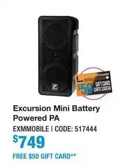 Long & McQuade Excursion Mini Battery Powered PA offer