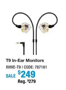 Long & McQuade T9 IN-EAR MONITORS offer