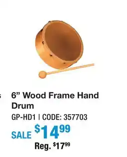 Long & McQuade 6 Wood Frame Hand Drum offer