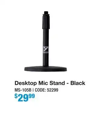 Long & McQuade Desktop Mic Stand - Black offer