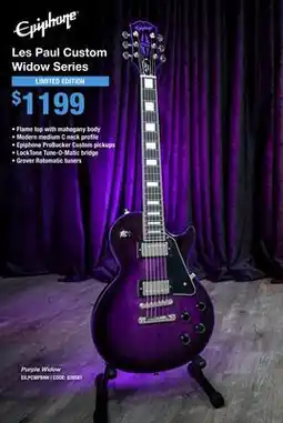 Long & McQuade Les Paul Custom Widow Series offer