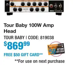 Long & McQuade TOUR BABY 100W AMP HEAD offer