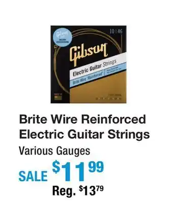 Long & McQuade BRITE WIRE REINFORCED ELECTRIC GUITAR STRINGS offer