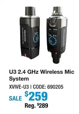 Long & McQuade U3 2.4 GHZ WIRELESS MIC SYSTEM offer