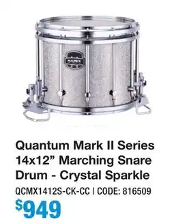 Long & McQuade Quantum Mark II Series 14x12'' Marching Snare Drum - Crystal Sparkle offer