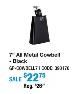Long & McQuade 7 ALL METAL COWBELL - BLACK offer