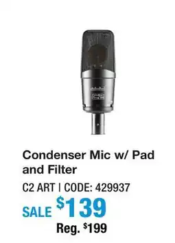Long & McQuade CONDENSER MIC W/ PAD AND FILTER offer