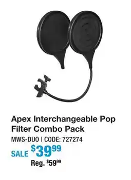 Long & McQuade Apex Interchangeable Pop Filter Combo Pack offer