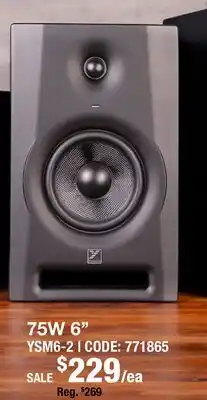 Long & McQuade YSM6 Series II 75-Watt Powered Studio Monitor - 6'' (Single) offer