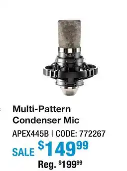 Long & McQuade MULTI-PATTERN CONDENSER MIC offer