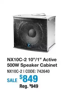 Long & McQuade NX10C-2 10/1 ACTIVE 500W SPEAKER CABINET offer