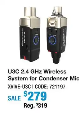 Long & McQuade U3C 2.4 GHz Wireless System for Condenser Mic offer