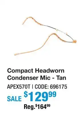 Long & McQuade Compact Headworn Condenser Mic - Tan offer