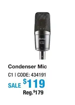 Long & McQuade C1 Cardioid Side Address Studio Microphone offer