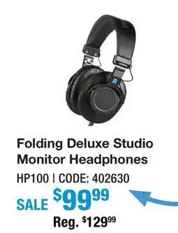 Long & McQuade Folding Deluxe Studio Monitor Headphones offer