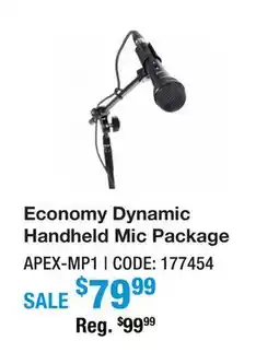 Long & McQuade ECONOMY DYNAMIC HANDHELD MIC PACKAGE offer