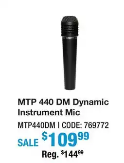 Long & McQuade MTP 440 DM Dynamic Instrument Microphone offer