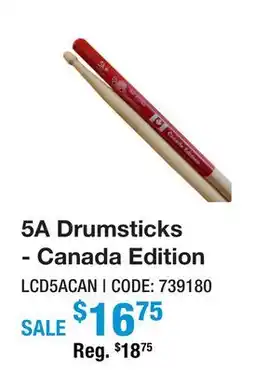 Long & McQuade 5A Drum Sticks - Canada Edition offer