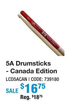 Long & McQuade 5A Drum Sticks - Canada Edition offer