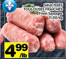 Supermarché PA SAUCISSES TOULOUSES FRAÎCHES | Fresh Sausages offer