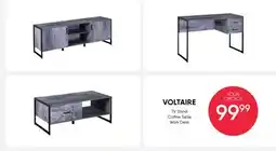 Meubles RD VOLTAIRE TV Stand Coffee Table Work Desk offer