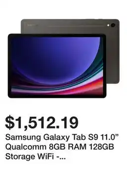 Newegg Samsung Galaxy Tab S9 11.0 Qualcomm 8GB RAM 128GB Storage WiFi - Graphite offer