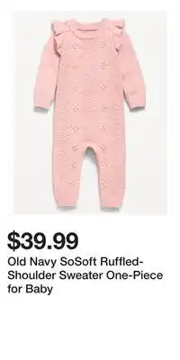 Old Navy Old Navy SoSoft Ruffled-Shoulder Sweater One-Piece for Baby offer