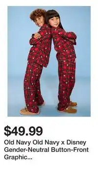 Old Navy Old Navy Old Navy x Disney Gender-Neutral Button-Front Graphic Pajama Set for Kids offer