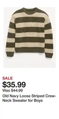 Old Navy Old Navy Loose Striped Crew-Neck Sweater for Boys offer