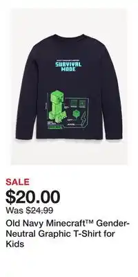 Old Navy Old Navy Minecraft Gender-Neutral Graphic T-Shirt for Kids offer