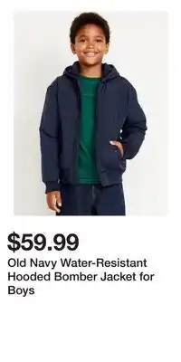 Old Navy Old Navy Water-Resistant Hooded Bomber Jacket for Boys offer