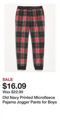 Old Navy Old Navy Printed Microfleece Pajama Jogger Pants for Boys offer