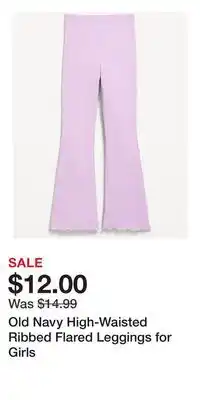 Old Navy Old Navy High-Waisted Ribbed Flared Leggings for Girls offer