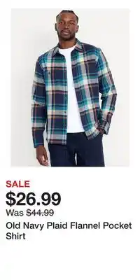 Old Navy Old Navy Plaid Flannel Pocket Shirt offer