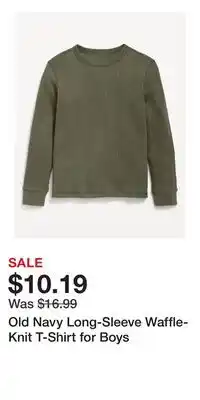 Old Navy Old Navy Long-Sleeve Waffle-Knit T-Shirt for Boys offer