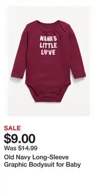 Old Navy Old Navy Long-Sleeve Graphic Bodysuit for Baby offer
