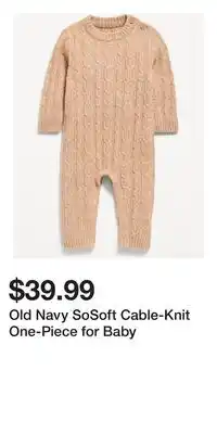 Old Navy Old Navy SoSoft Cable-Knit One-Piece for Baby offer