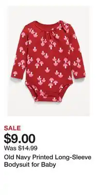 Old Navy Old Navy Printed Long-Sleeve Bodysuit for Baby offer