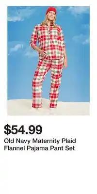 Old Navy Old Navy Maternity Plaid Flannel Pajama Pant Set offer