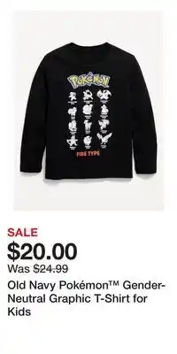 Old Navy Old Navy Pokémon Gender-Neutral Graphic T-Shirt for Kids offer