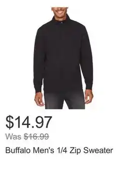 Costco Buffalo Men's 1/4 Zip Sweater offer