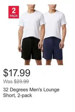 Costco 32 Degrees Men's Lounge Short, 2-pack offer