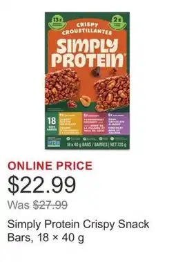 Costco Simply Protein Crispy Snack Bars, 18 × 40 g offer