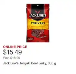 Costco Jack Link's Teriyaki Beef Jerky, 300 g offer