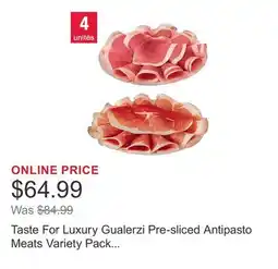 Costco Taste For Luxury Gualerzi Pre-sliced Antipasto Meats Variety Pack 80 g (2.8 oz) × 8 pack offer