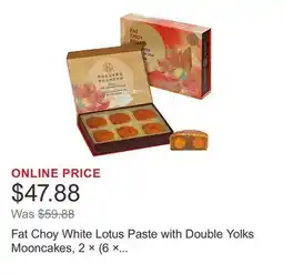 Costco Fat Choy White Lotus Paste with Double Yolks Mooncakes, 2 × (6 × 180 g) offer