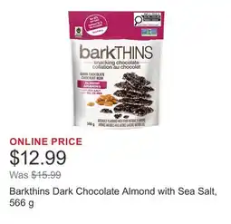 Costco Barkthins Dark Chocolate Almond with Sea Salt, 566 g offer